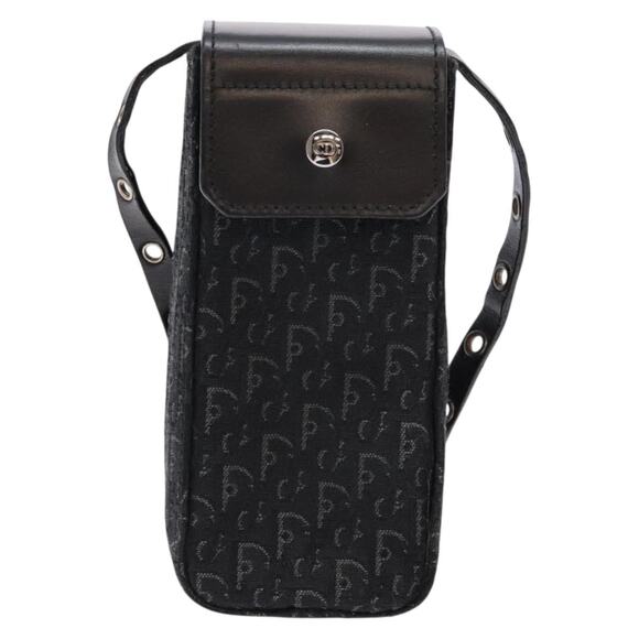 DIOR Trotter Canvas Shoulder Bag Black Silver - Picture 2 of 12